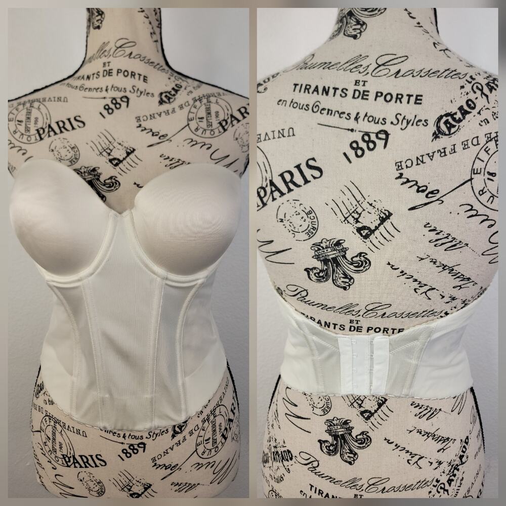 Secret By Victorias Secret Corset SZ 34C Back Off Baby Backless Bra Bridal White